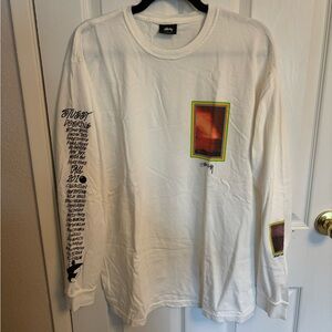 Stussy White Fall 2018 Long Sleeve Graphic Tee Shirt, L